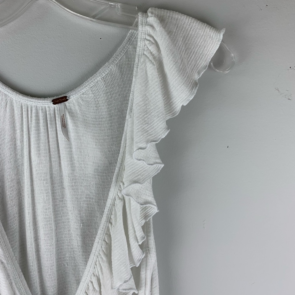 Free People Float Away White Deep V Tank Top - Picture 4 of 8